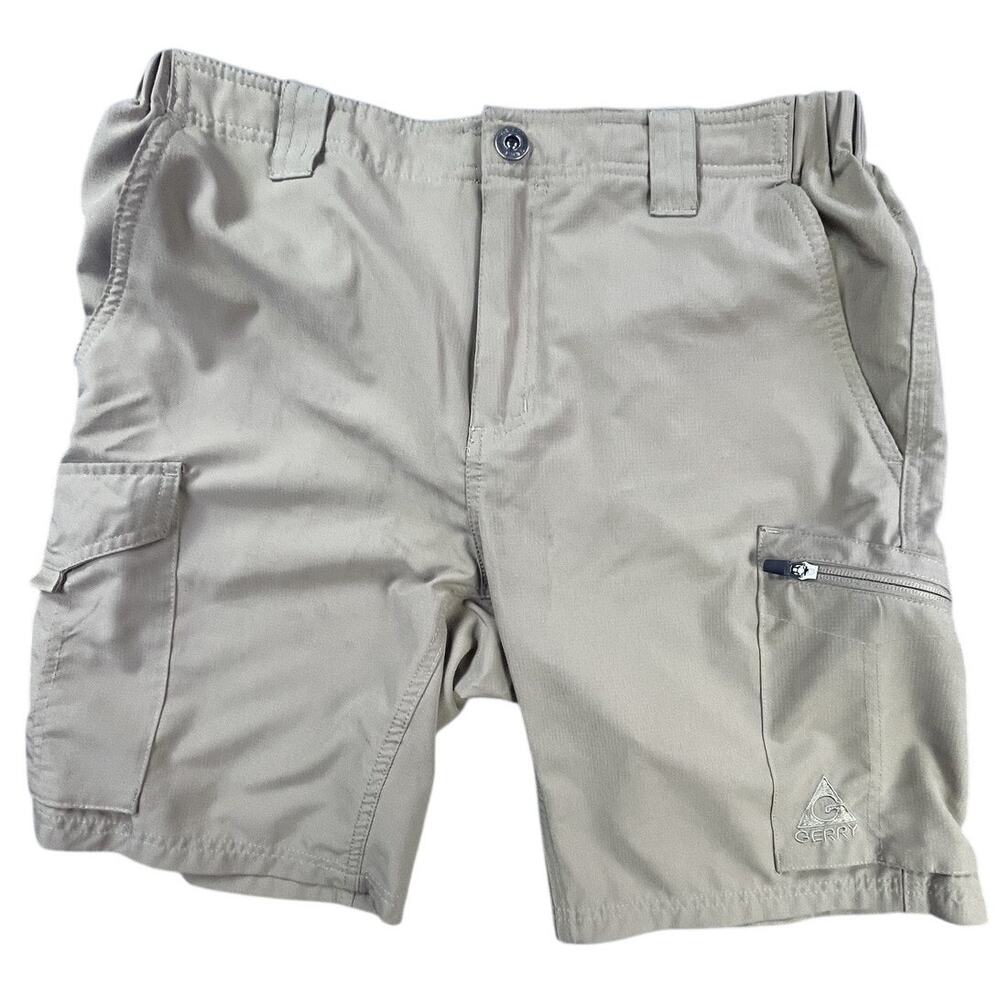 Gerry Cargo Shorts Mens 32 Khaki Ripstop Outdoor Trail Performance Pockets